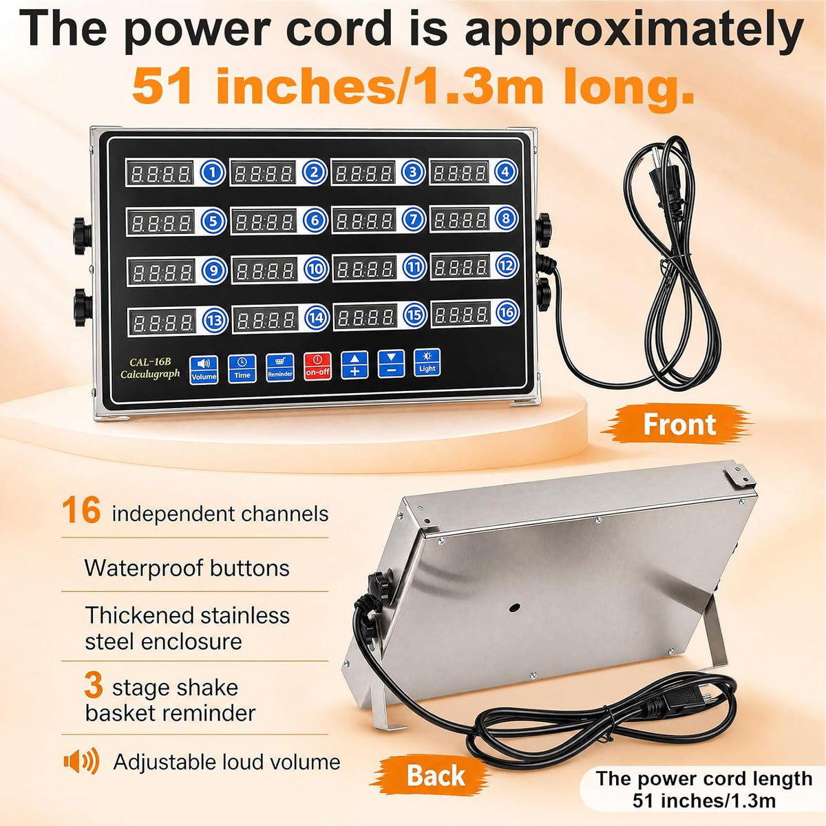 Relaxweex Commercial Digital Kitchen Timer for Cooking, 8 Channel