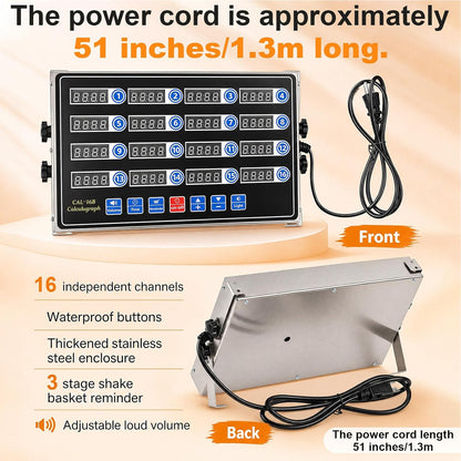 Relaxweex Commercial Digital Kitchen Timer for Cooking, 8 Channel