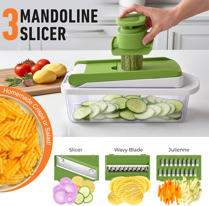 MUELLER HOME Pro-Series 10-in-1 Stainless Steel Multi Vegetable Chopper