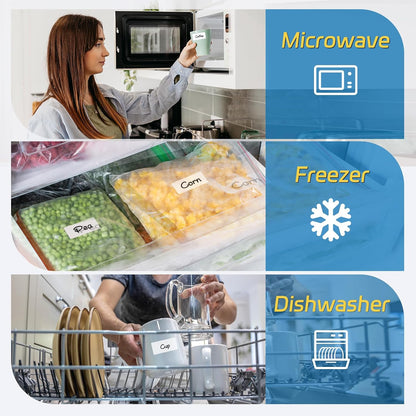 2000 Pcs Removable Freezer Labels, 1" x 2" Blank Label Stickers with Perforation Line Waterproof Oil Resistant Sticker Labels for Food Containers Jars Bottle