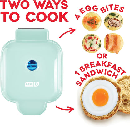 Dash Deluxe Egg Bite Maker - Electric Egg Bite Maker for Healthy Protein Snacks - Quick Cleanup, Space-Saving Design & Non-Slip Feet - 4 Servings, Aqua