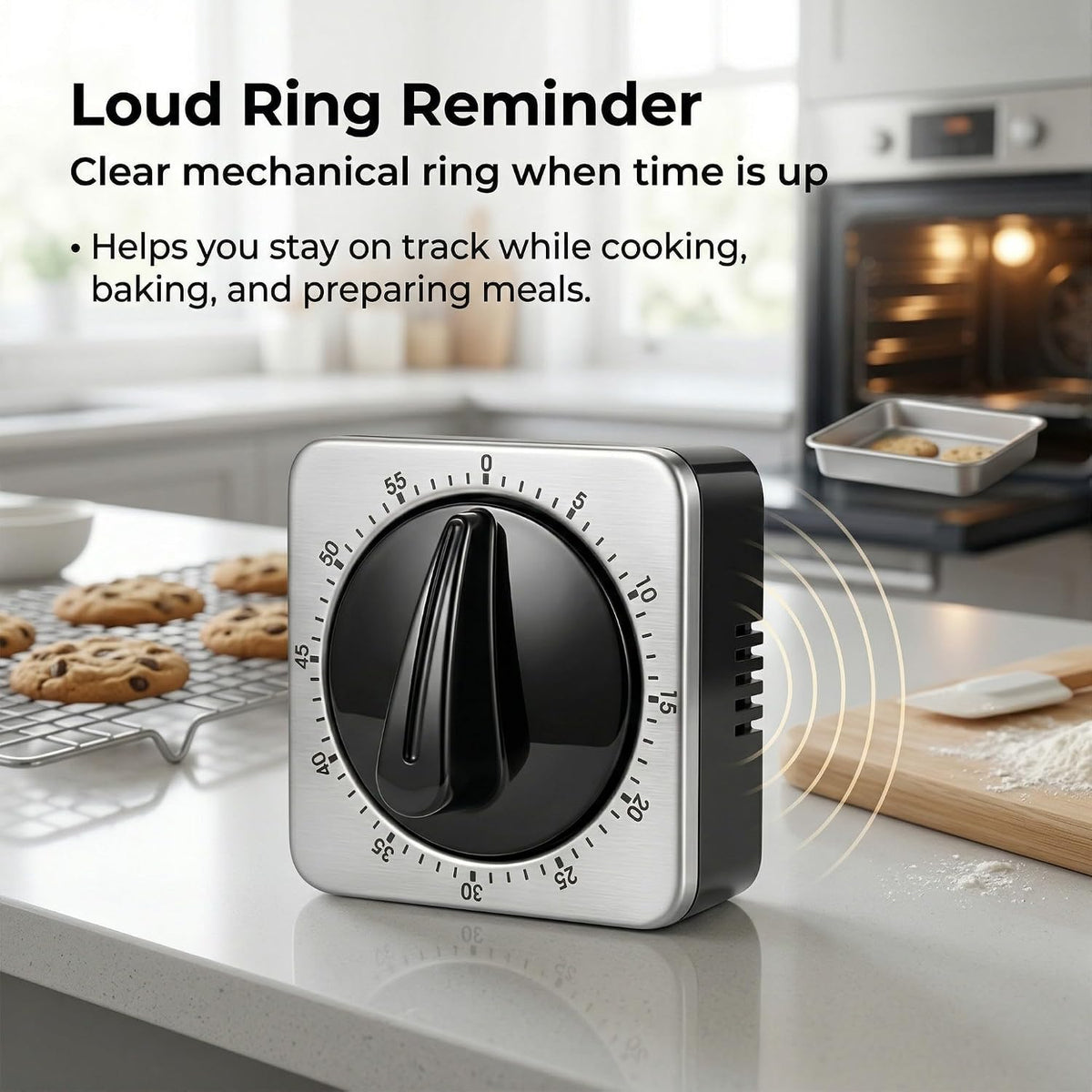 Searon Kitchen Timers for Cooking, Mechanical Wind-Up Timer, Magnetic