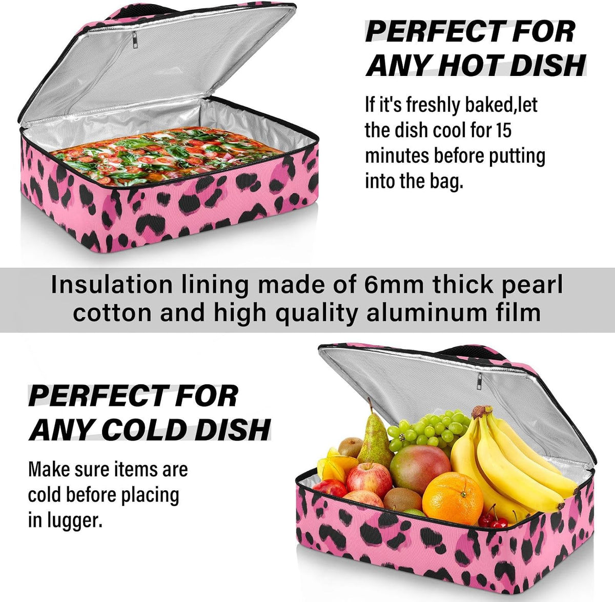 Casserole Carrier Insulated Yellow Lemon Blue Bows Dish 9x13 with Lid Party Travel Warmer Bag for Hot or Cold Food Lasagna Pizza Holder Tote - Colors B