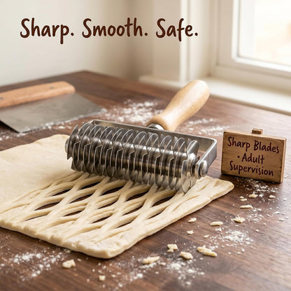 Lattice Pastry Cutter, Stainless Steel Roller for Pie Crust & Pastry Dough