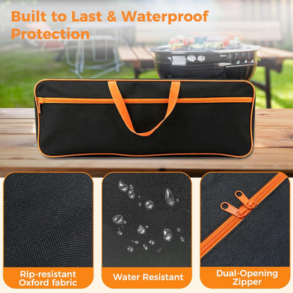 Extra Large Grill Tool Storage Bag, Heavy Duty BBQ Accessories Organizer, Oversized Griddle Storage Case Compatible with Blackstone, Holds Spatulas, Scrapers, Bottles and Grill Cleaning Tools