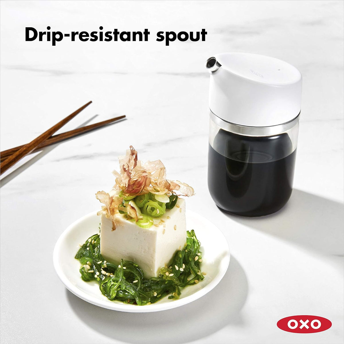OXO Good Grips Precision Pour Glass Dispenser for Soy Sauce, Oil – 5 oz