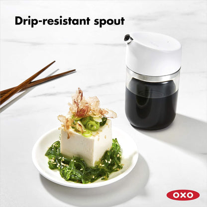 OXO Good Grips Precision Pour Glass Dispenser for Soy Sauce, Oil – 5 oz