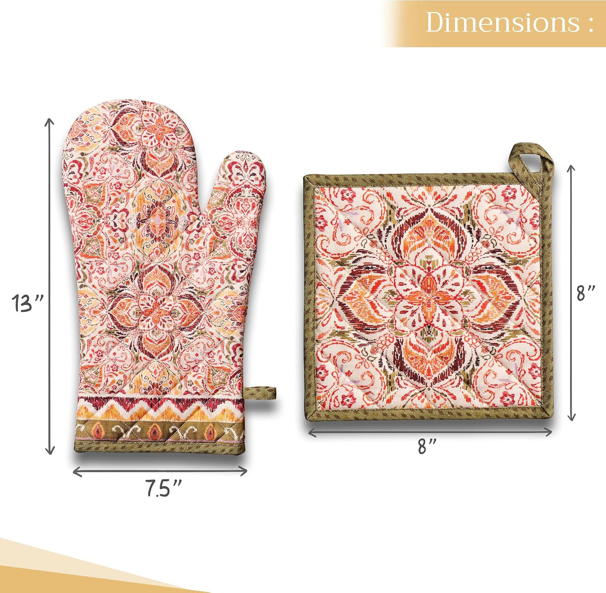 Maison d' Hermine Pot Holders 100% Cotton Potholders (8" x 8") - Colors A