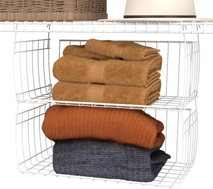 ClosetMaid Wire Hanging Shelf Basket for Storage, Organization in Closet or Pantry, No Assembly or Installation, Durable, White