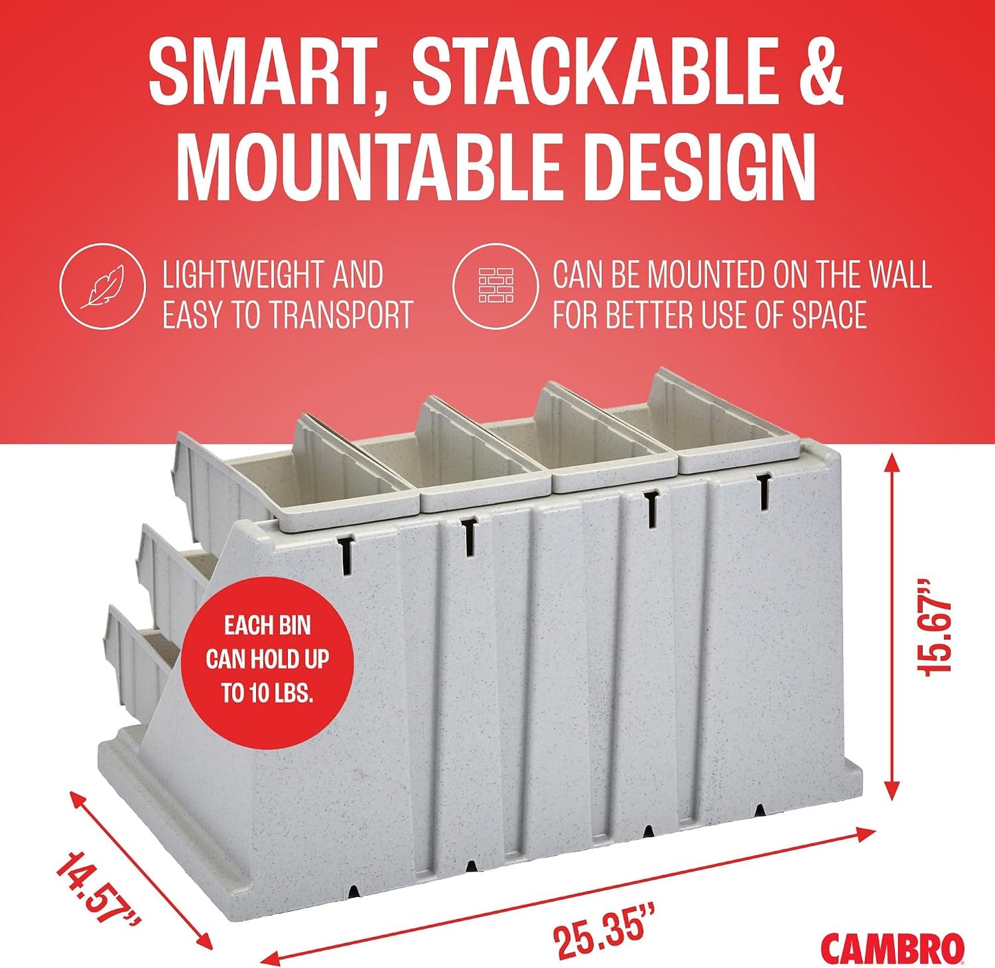 Cambro Versa - Self Serve Condiment and Utensil Bin - 12 Storage Bins - Ideal for food and coffee condiments (Black)