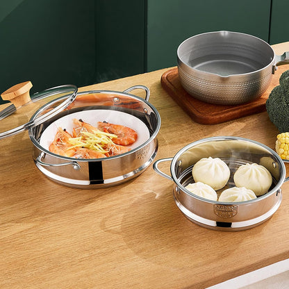 Stainless Steel Dumpling Steamer Basket,Insert for Pot Cooking(9.44INCH）