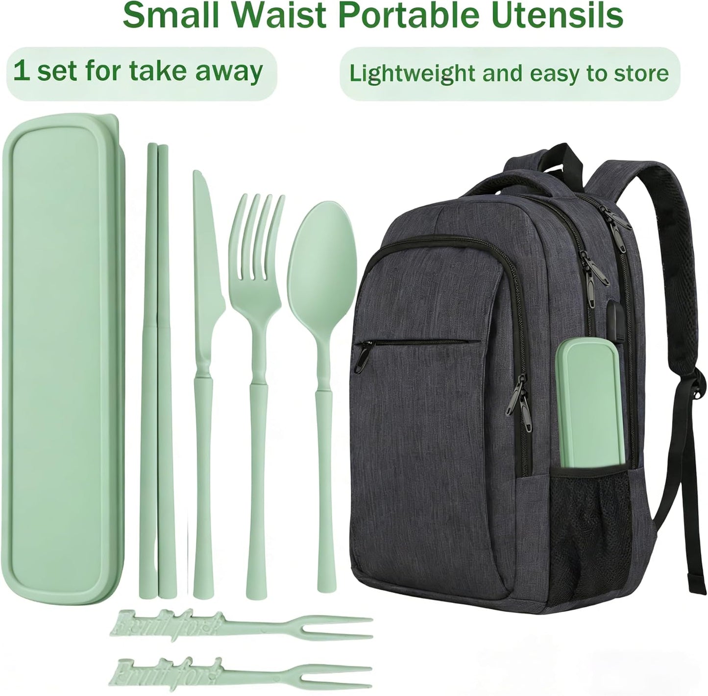 1 Set Large Reusable Travel Utensils Set with Case, Camping Cutlery for Office, Lunch, Dorm & Daily Work Use, Includes Spoon, Knife & Fork((Pink)