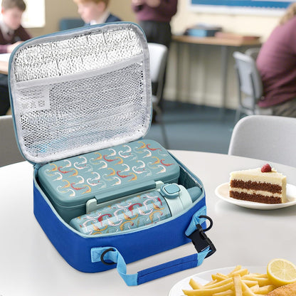 PIQUEBAR Bento Lunch Box for Kids with Thermo Ice Pack Lunch Food Container Insulated Bag, 18oz Plastic Sport Water Bottle for Kid Girls Boys
