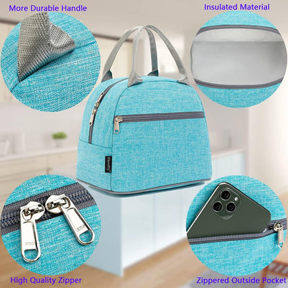 FlowFly Insulated Lunch Cooler Bag - Tote Bag Organizer for Women/Men, Black - Colors A