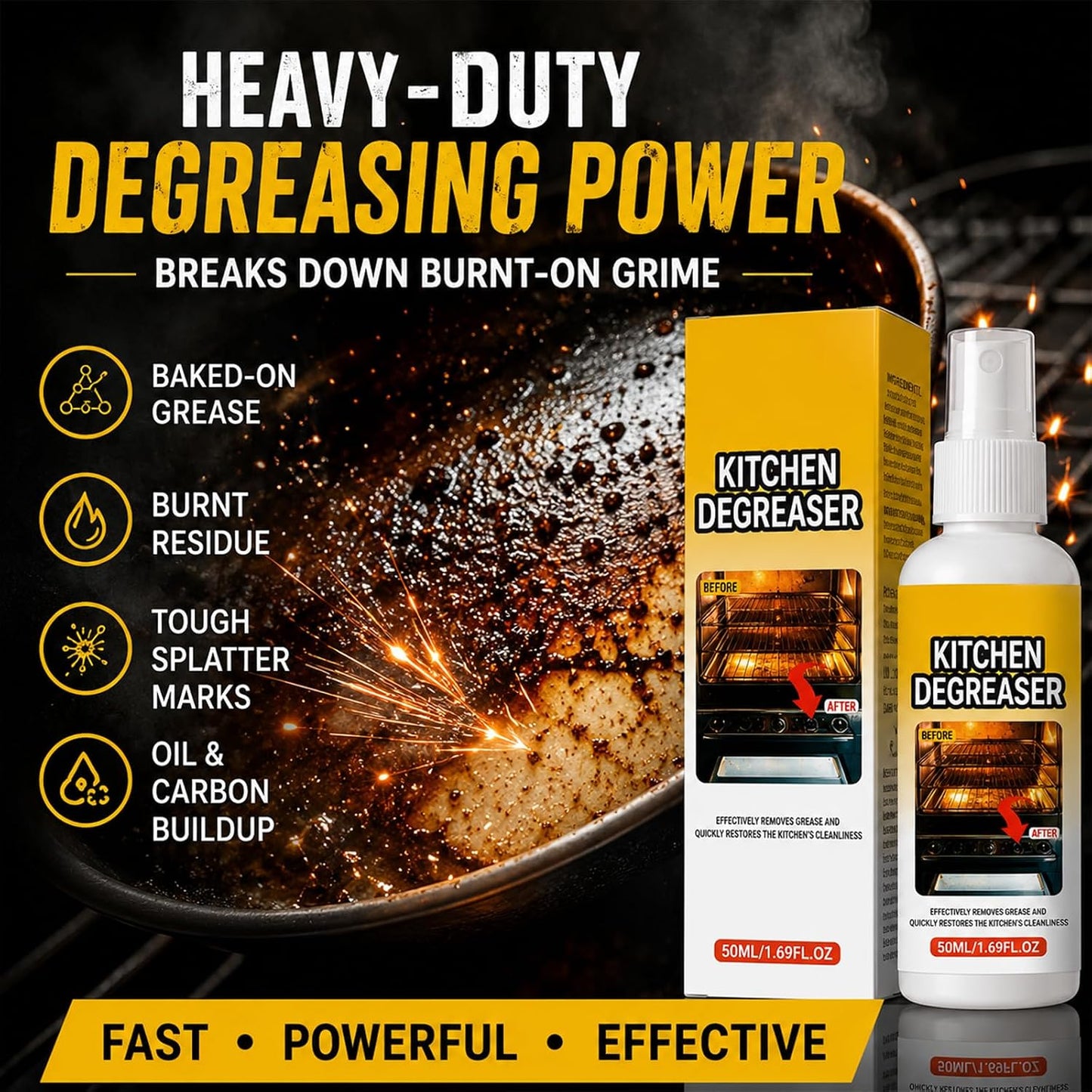 Apiastar Greasekiller Spray Grill Cleaner & Heavy Duty Degreaser Spray. Fast-Acting BBQ Grill Cleaning Spray for Outdoor Grease Removal. (2 Pcs)
