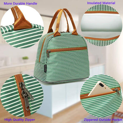 FlowFly Insulated Lunch Cooler Bag - Tote Bag Organizer for Women/Men, Black - Colors B