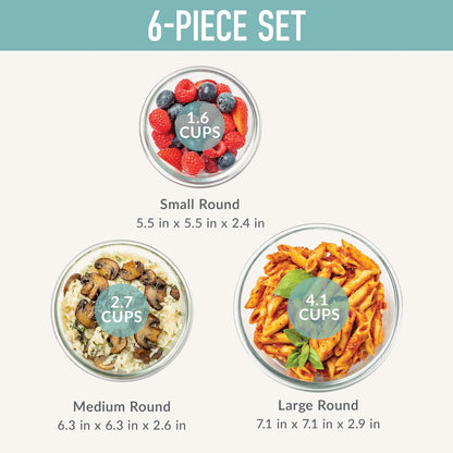 Bentgo Glass Leak-Proof Food Storage Set - 4-Piece Glass Containers with BPA-Free Airtight Lids, Reusable & Durable for Leftovers & Meal Prep - Microwave, Freezer, Oven & Dishwasher Safe (Soft Aqua)