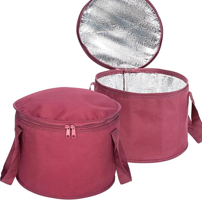 2 Pack Round Casserole Carrier Insulated Bags, Pie Tray, Insulated For Cold, 12.5 In Pie Carriers For Transport (Black)