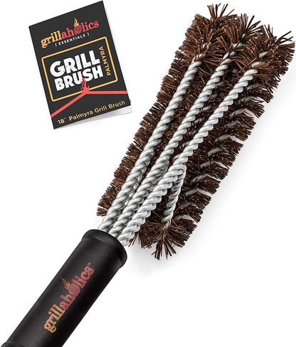 Grillaholics Grill Brush for Outdoor Grill - Safe Bristle Free BBQ Brush with Built-in Scraper – The Perfect Grilling Accessory for Cleaner Grilling