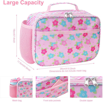 RHCPFOVR Kids Lunch Bag - Insulated Lunch Box for Boys Girls,Washable Lunch Bag and Reusable Toddler Leak-proof Lunchbox for School and Daycare - Colors A