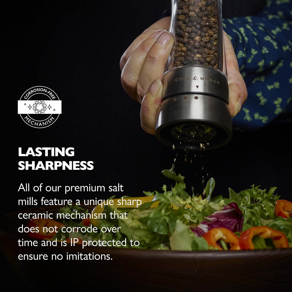 Cole & Mason Derwent Grinder, 7.5" Pepper Mill, Stainless Steel