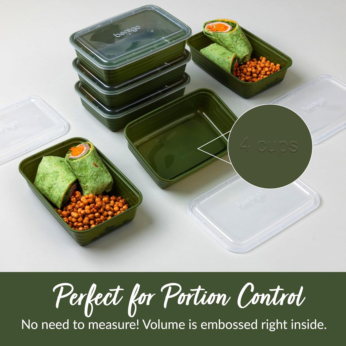 Bentgo Prep - 20-Piece 1-Compartment Reusable Meal Prep Containers with Lids, PFAS & BPA Free Materials, Durable, Microwave, Freezer, & Dishwasher Safe To Go Food Storage (Gold)
