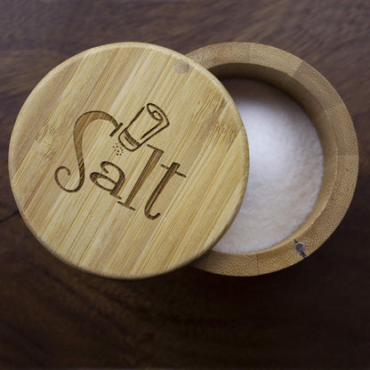 Totally Bamboo Salt Cellar with Swivel Lid, Salt Container for Countertop