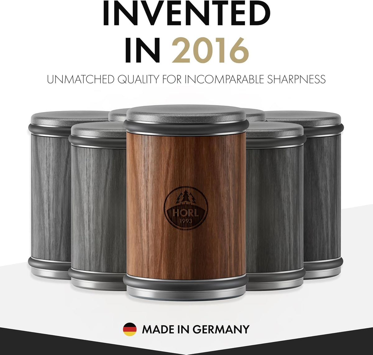 HORL 2 Nut Rolling Knife Sharpener Engineered in Germany for Straight Edge and Premium Stone Set for sharpening
