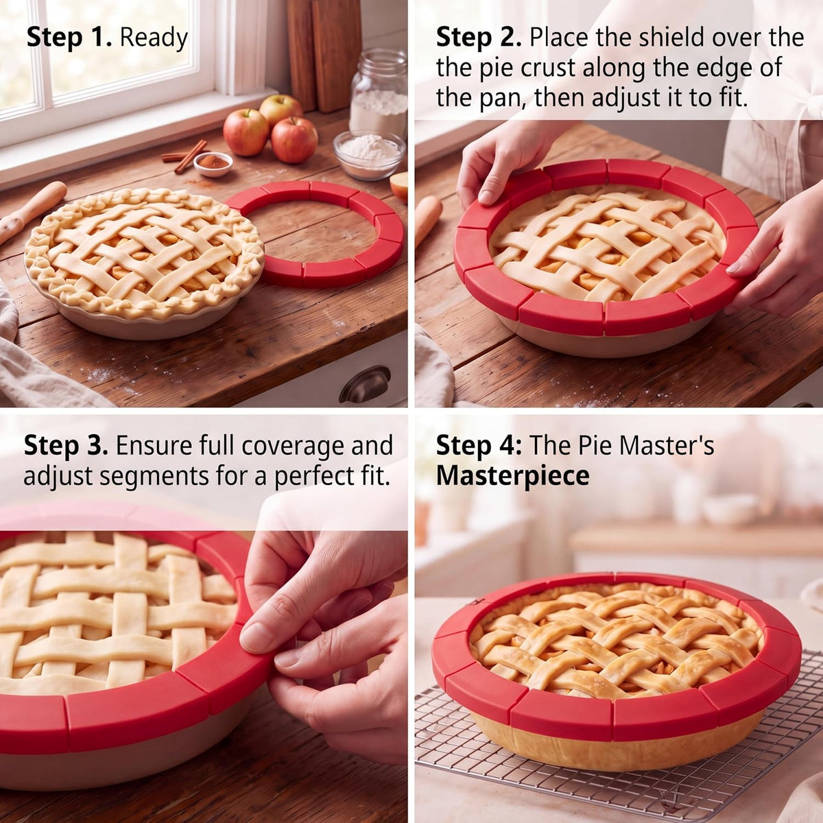 Willinglong 10 Pcs Pie Baking Tools Set, 10" Ceramic Dish & Pastry Kit
