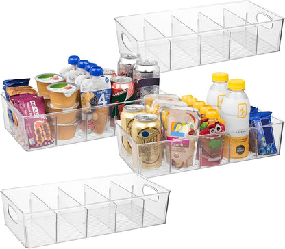 ClearSpace Plastic Pantry Organization and Storage Bins with Removable Dividers – XL Perfect Kitchen / Refrigerator/ Cabinet Organizers, 2 Pack