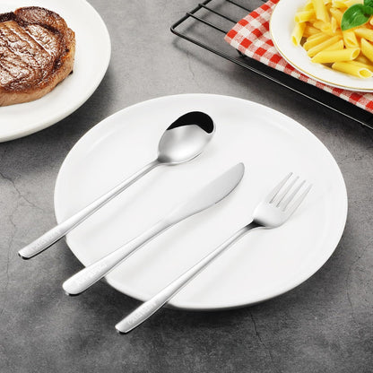 18/8 Stainless Steel Reusable Portable Utensils Set with Case & Phone Stand - Travel Flatware Kit for Office, Camping, Picnic, Outdoor Activities