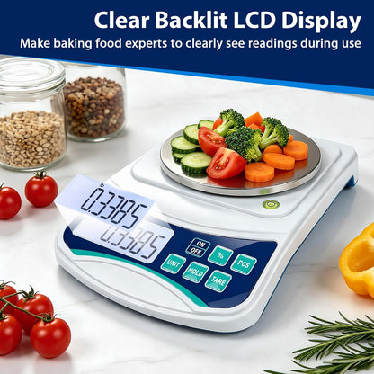 Large Kitchen Scale 0.1g High Precision, 11lb/5kg Lab Baking Scale