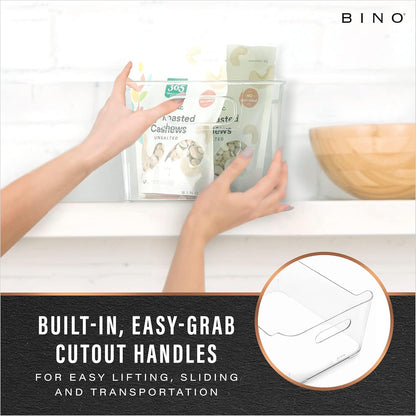 BINO | Plastic Organizer Bins, X-Small - 4 Pack | THE SOHO COLLECTION | Multi-Use Organizer Bins | Pantry & Freezer Bin | Plastic Storage Containers | Bin for Home & Kitchen Org