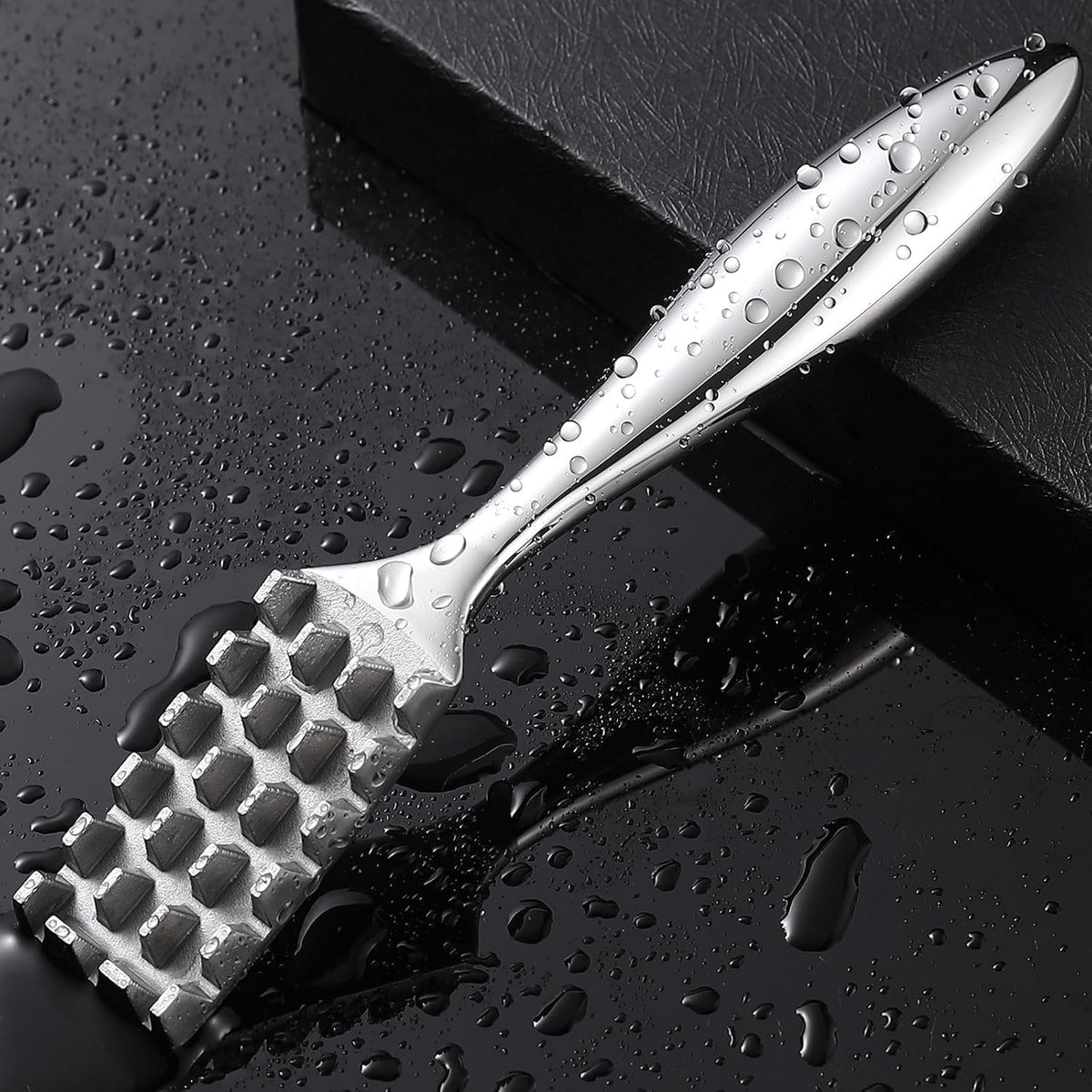 SUCCFLY Stainless Steel Fish Scaler, Wedge Sawtooth Fish Descaler Tool