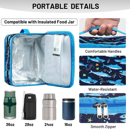MIER Small Lunch Bag for Kids & Adults Compact Insulated Lunch Box Portable Thermal Mini Cooler for Work School Travel, Bluesteel