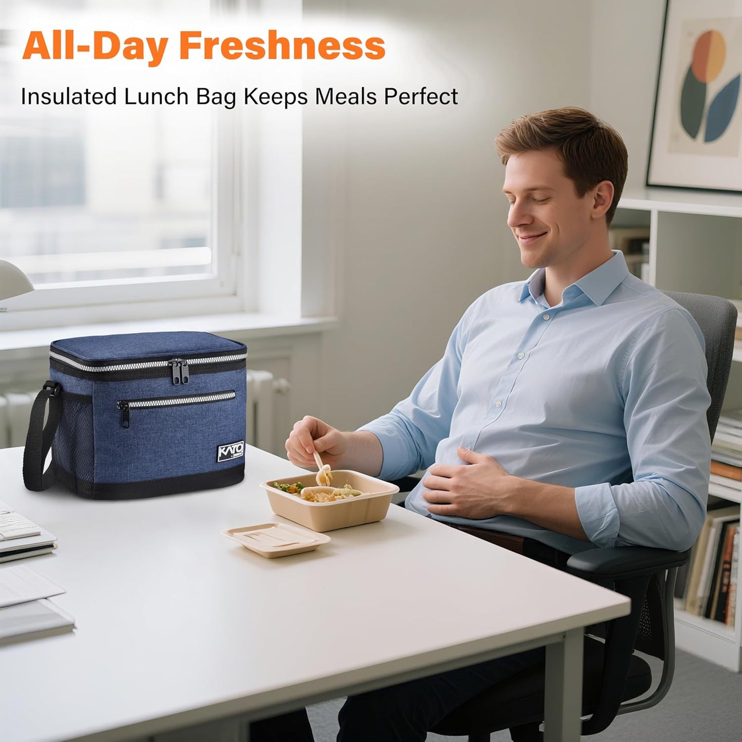 Tirrinia Insulated Lunch Box for Men/Women, Leakproof Lunch Bag for School Work, Large Lunch Tote Kids Boys Girls Student Back to School, Soft Cooler Office Picnic Beach Camping for Adults, Charcoal