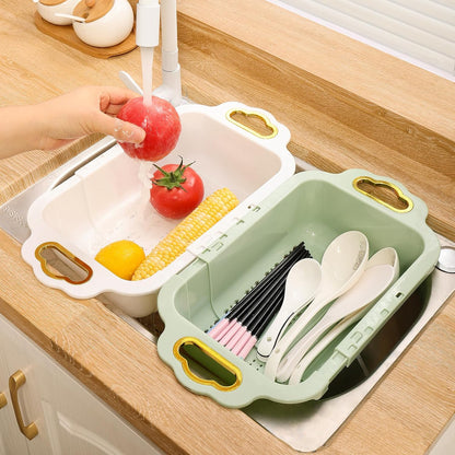 Over the Sink Colander and Extendable Colander Extendable for Kitchen -Strain, Drain, Rinse Fruits, Vegetables 8.26 inches Width (2pack)