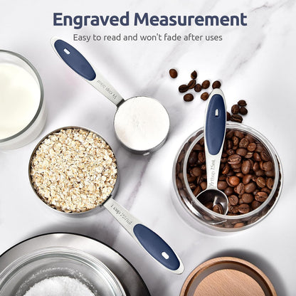 U-Taste 12 Piece Measuring Cups and Spoons Set in 18/8 Stainless Steel : 7 Measuring Cups & 5 Measuring Spoons