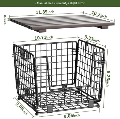 Wire Storage Basket for Kitchen Pantry: GGIU Stackable Kitchen Counter Organizers - Wire Organizing Bin for Produce Fruit Vegetable Potato and Onion Black