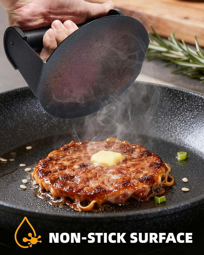 Bulado 6" Burger Press, Stainless Steel Round Burger Smasher for Griddle