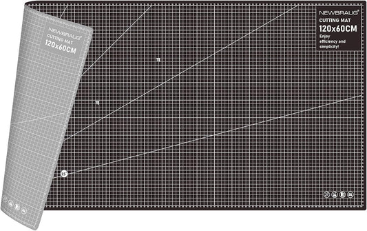 NEWBRAUG 36'' × 48'' Large Self Healing Cutting Double Sided 5-Ply Mat, Big Cutting Board for Rotary Cutting, Quilting, Sewing, Craft, Fabric & Scrapbooking(Green/Black)