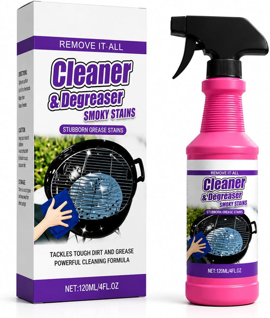Fast-Acting Grill Cleaner Spray, Heavy Duty BBQ Degreaser for Burnt Food & Stubborn Grease, Powerful No-Scrub Oven & Kitchen Cleaner for Grills, Stovetops & Pans (1)