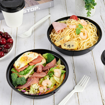 MUCHII 32 oz 3 Compartment Meal Prep Containers With Lids 20 Count To Go, Plastic Disposable Food Containers Microwave and Freezer Safe