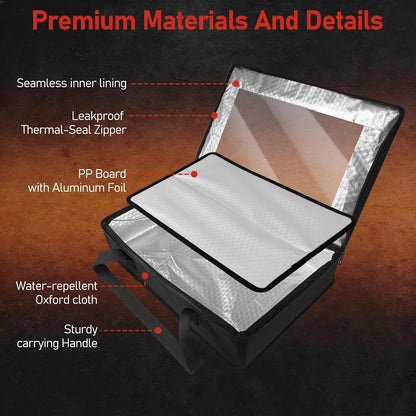 BANGIE BBQ Meat Resting Blanket & 9x13 Foil Pan Carrier - Leakproof Insulated Casserole Transport Bag with Visual Window, Rigid Hard Bottom - Birthday Father's Day Grilling Gifts for Men, Dad,Green