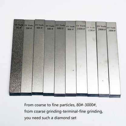 SY Tools Diamond Sharpening Stone Set, 10Pcs, 80#-3000# Grit