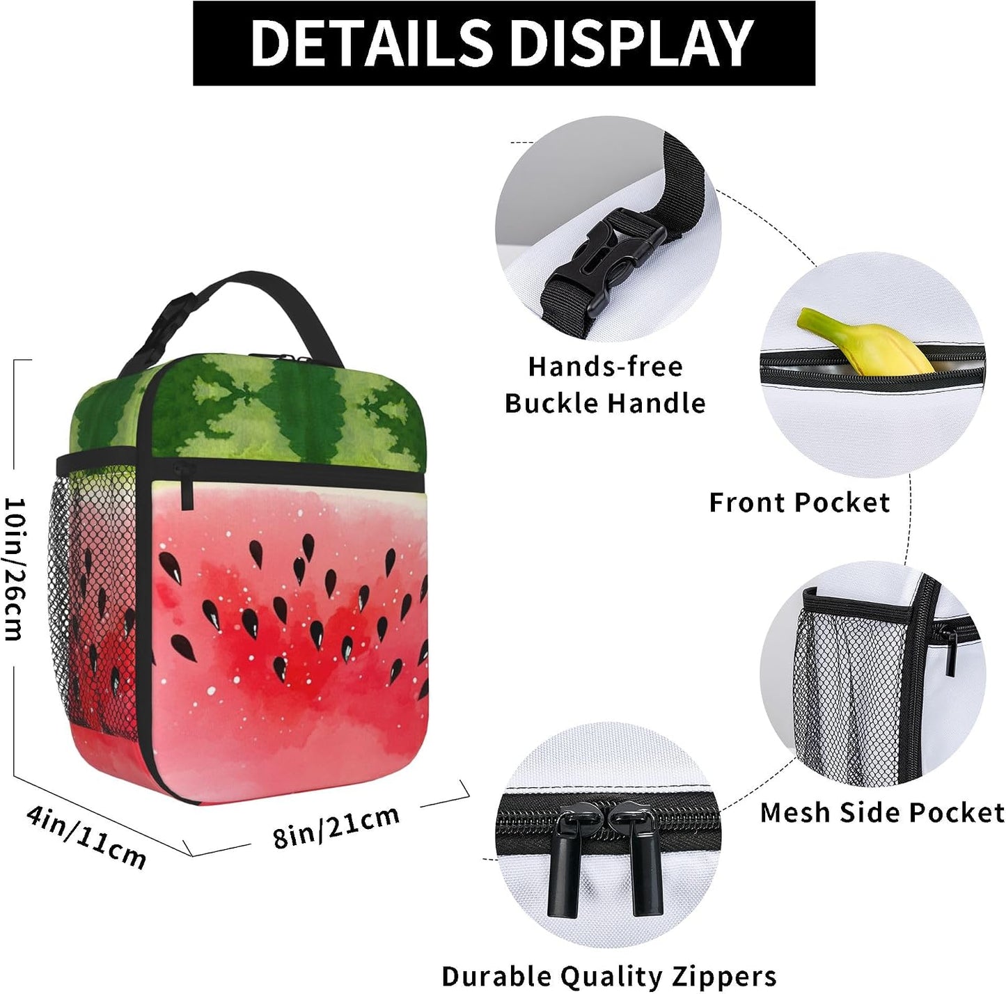 Dinosaur Volcano Insulated Lunch Bag for Women & Men, Reusable Leak-Proof Lunch Box with Cooler Compartment, Lunch Tote for Adults Work Travel Picnic Durable & Washable