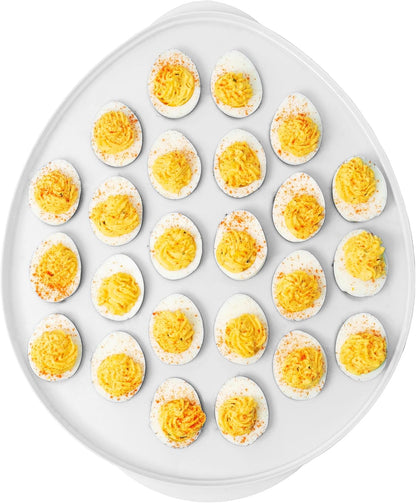 KOLORAE Reusable Deviled Egg Tray Carrier Serving Platter with Lid, Holds 2 Dozen Eggs, Great for Parties, Celebration Entertaining, Easter