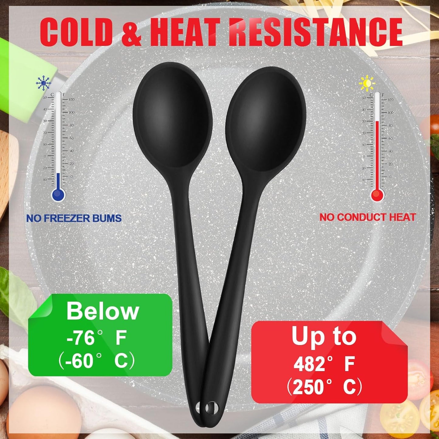 Patelai 4 Pieces Small Silicone Cooking Spoons 8 Inch Heat Resistant Silicone Serving Stirring Spoon for Kitchen Nonstick Cooking Tool Basting Utensils Dishwasher Safe(Red, Orange, Green, Purple)