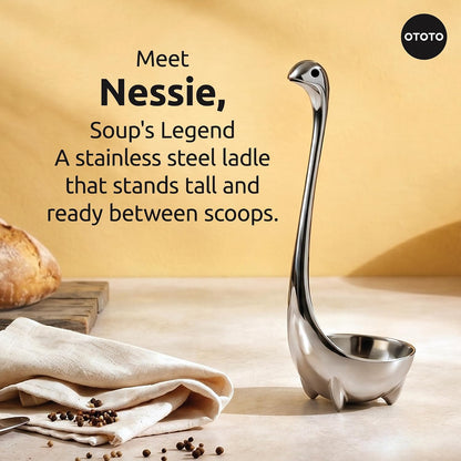 OTOTO The Original Nessie Ladle - Soup Ladle, Cute Gifts, Funny Kitchen Gadgets, Loch Ness design, Cooking Gifts for Mom - Cute and Practical Kitchen Utensils - Unique Gifts for Women
