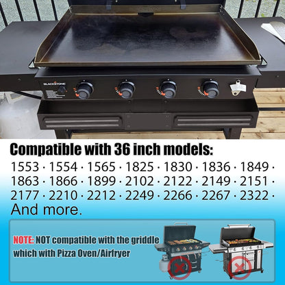 Front Griddle Caddy with 2-Pack Magnetic Tool Holders for Blackstone 36 inch Griddle, Large Capacity Front Tool/ Bottle Shelf for Easy Access, Grill Caddy for Blackstone Griddle Accessories 36 inches